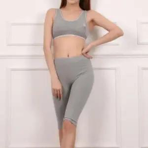 필라테스복 코튼 스판 7부 쫄바지 레깅스 화이트 홈웨어 바지