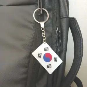 가로5 세로 3.5 양면 태극기 키링 열쇠고리 여행 선물 단체