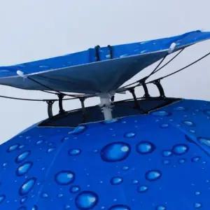 우산모자 2단 블루 대형 쓰는 머리에