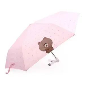 브라운앤프렌즈 안전한 우산 제이에스글로벌 핑크 55 자동 하트도트 패션우산