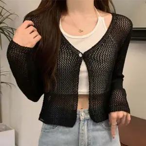 여성 그물 펀칭 가디건 1P 수영복 바캉스 시스루 패션 그물니트가디건