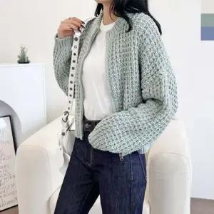 여성가디건 와플 데일리 집업 니트자켓