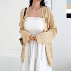 린넨 오버핏 여성 니트가디건 여자가디건