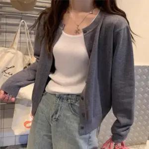 여름가디건코디 편한 착용감 베이직한 디자인 데일리 라운드넥 가디건