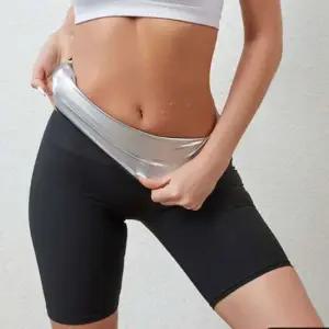 여성 하이웨스트 복부 땀복 바지 5부 블랙 1P 운동 5부땀복반바지