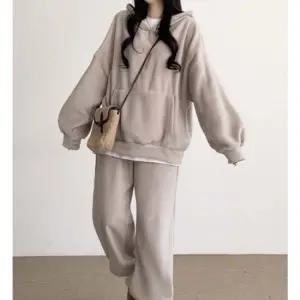 후드조거세트 여성 소프트 포켓 후드 조거 세트 1P 운동 셋업 도톰