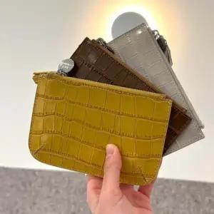 심플 남자 여성 가죽 지퍼 카드 지갑