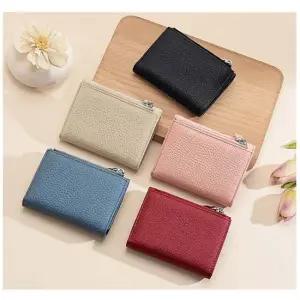 소가죽 리치 무늬 일본식 3단 지갑