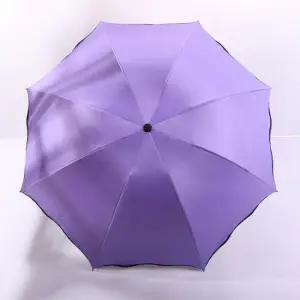 고급 꽃이피는 양산 접이식 3단 우산 꽃무늬 양우산