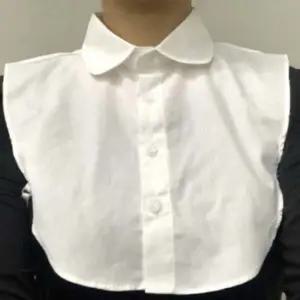 어깨숄 넥케이프 코튼 페이크셔츠 라운드 목카라 화