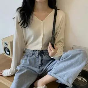 여성가디건 여성 소프트 단독 니트 가디건 1P 간절기 V넥 이너