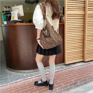 (레오파드) 데일리 캔버스 숄더 에코백 (WFKHDOT)