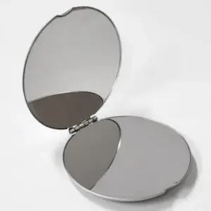 손거울 미니 휴대용 미러 원형 양면 스텐 실버 WFLQ3YG