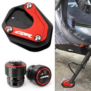 용 CBR650F CBR650R cbr 650r/f CBR500R CBR300R CBR250R 오토바이 확장 패드 사이드 스탠드 풋 킥 스탠드 타이어 밸브