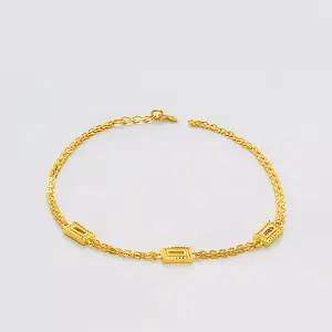 [베티블루] 995 999 24K 순금 트리플 레이어드 스퀘어 여성 여자 7.5g 금 팔찌