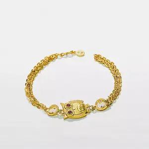 [베티블루] 995 999 24K 순금 멍때리는 부엉이 여성 여자 3.75g 금 팔찌