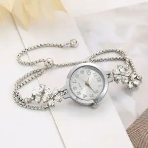 여성 손목시계 실버 둥근 시크 시계