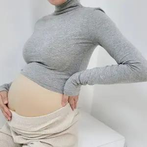 [보리보리/마미누리]하프넥 크롭티 임산부 요가 만삭 주수 촬영 긴팔티