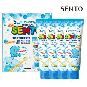 센토 주니어 세이프 고불소 구취케어 어린이치약 풍선껌향 120g 4개
