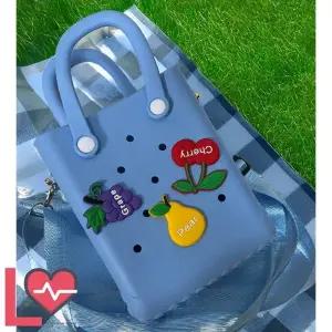 롱타임헬씨 젤리 수영가방 스카이블루 EVA 비비드 방수 크로스백 과일 파츠세트 비치백만들기 7살 여자아이