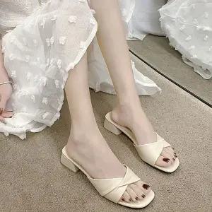 여성 직장인 대학생 뮬구두 신발 발편한 슬리퍼 슈즈 (WFKN1Z6)