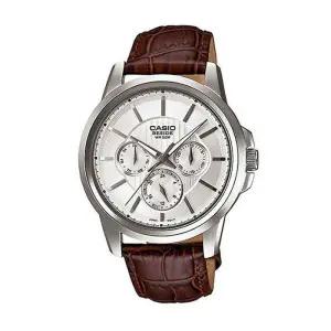 [카시오]카시오 BEM-307L-7A 비사이드 클래식 남성 아날로그 가죽 손목 시계