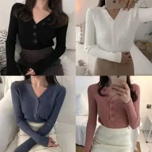 브이넥 단추 골지 니트티 DHHB68 라운드 여성 티숙 브이넥 면티 티숙 여성 XL 긴팔 나시 라운드넥 S 겨울