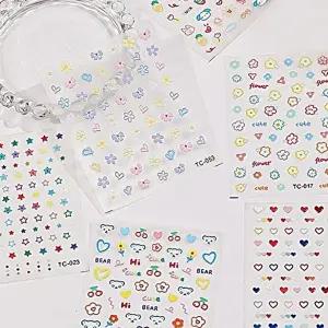 네일아트 올록볼록 귀욤 곰돌이 하트 토끼 엠보스티커-WFHTR5Q