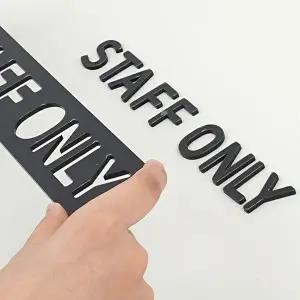 고품질 입체 사인 표지판 블랙 staff only 스텝 아크릴안내판 안내판 표지판 WFHX4AB