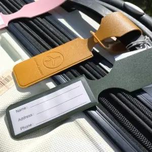 여행필수품 가죽 네임택 이름표 롱 네임태그 캐리어 표식