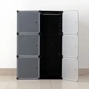 DIY 복합 선반 수납장 4칸) 70x105cm) 조립식 옷장 조립식옷장 옷장행거