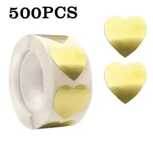 스티커 선물포장 500P 재물운 하트 골드 다꾸 롤