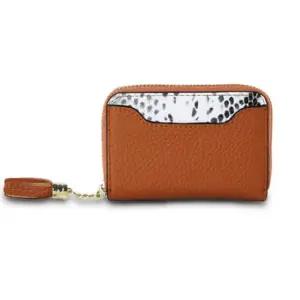 카드지갑 컬러 미니 가죽 지퍼 선물 라이트브라운탄 가죽카드지갑 심플가죽지갑