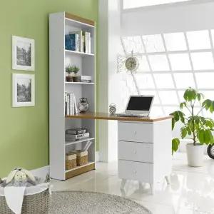 보비쥬S 에스터 1200 h형 서랍통 책상+책장 세트