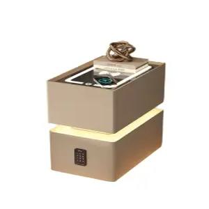 무선충전 LED 협탁 금고 무드등 일체형 침대협탁