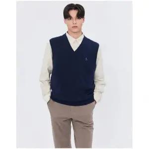 헤지스 24FW [스테디셀러] 네이비 단색 울캐시미어혼방 베스트 WHSW4D402N2