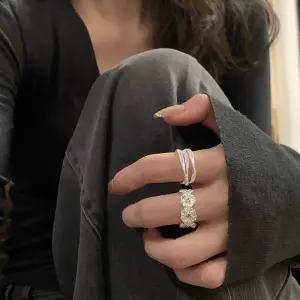 루프 Silver 925 레이어드 플라워 실버 오픈 링 반지