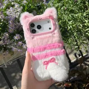 갤럭시 A15 A35 A55 A16 A36 A56 A14 A54 A17 고양이 꼬리 인형 페이크퍼 털 케이스