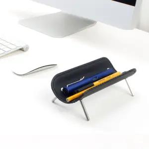 가죽 메탈 펜트레이 펜홀더 연필홀더