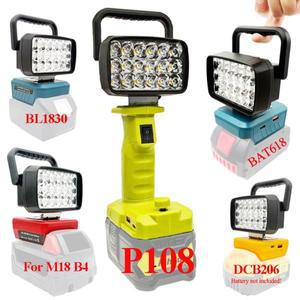 마키타용 밀워키용 디월트용 M18용 보쉬용 리튬 배터리 케이스 USB 파워 뱅크 랜턴 스포트라이트 작업등 램