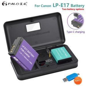 C타입 입력 LP-E17 배터리 LP 캐논 EOS RP 200 250D M3 M5 M6 T6i 800D 키스 X8i 용 2-4 개