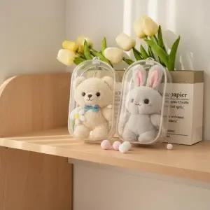 (상품 선택 가방파우치키링 63)인형 파우치 키링 투명 pvc 여행 파우치 가방키링 열쇠고리 인형 보관 소품