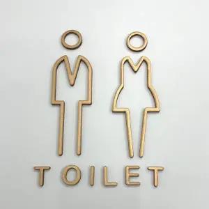 고품질 화장실 탈의실 표지판 공용 골드 도어사인 화장실표지판 화장실안내판 화장실안내문 WFIETHO