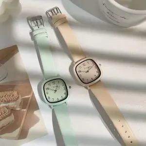 컬러 파스텔 스퀘어 사각 패션 여성 밴드 손목 시계 손목시계 여성시계 여자시계 커플시계