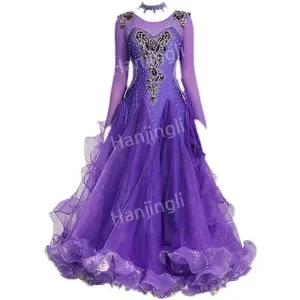 왈츠드레스 공연복 치마 탱고 공연 왈츠복 스커트 여성 모던 화사한 무용복(2)