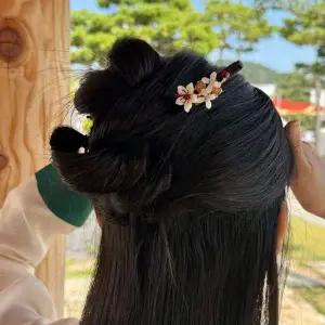 화이트꽃 나무 한복비녀