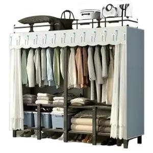 접이식옷장 철제 휴대용 조립식 장농 접이식 이동식행거 슬라이드옷장 수납장