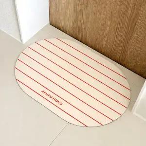 /아푸푸하우스 스트라이프 빨아쓰는 천연 규조토 발매트 욕실 주방