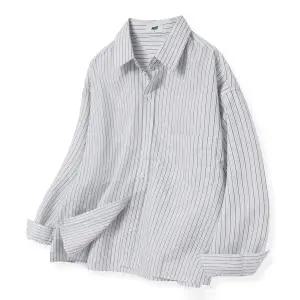 HUKE 더 시티 스트라이프 셔츠 (차콜블랙) hk605 237952