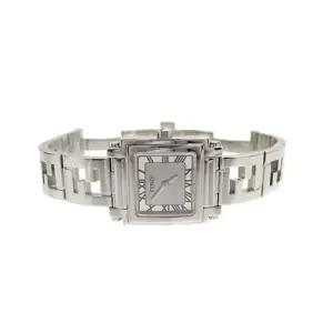 사각 프레임 시계 실버 6000L